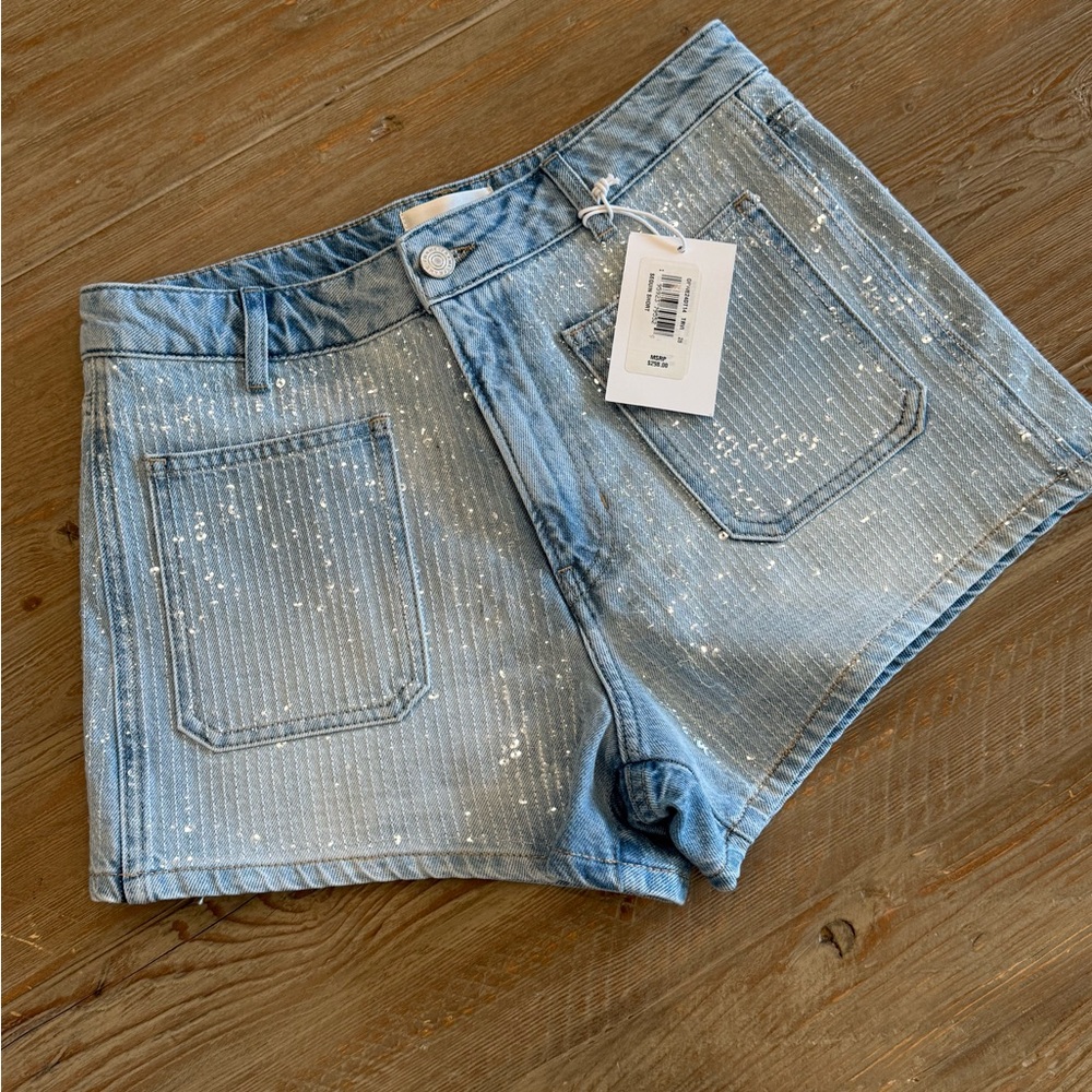 NWT Frame Sequin Denim Women's Shorts